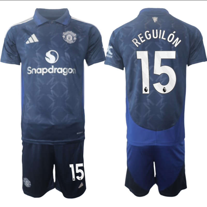 Men 2024-2025 Club Manchester United away blue 15 Soccer Jersey